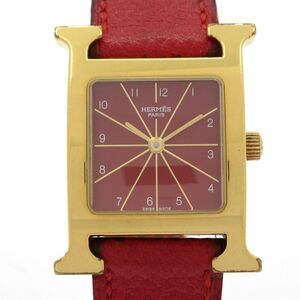 Hermes Watch H Watch Hh1.201 Women's Leather Belt/(a Stamp) Red